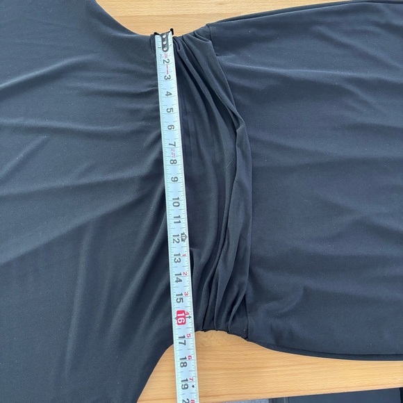 $98 NWT Ann Taylor loft Black Cap Sleeve Cinched Waist knee length Size Large - Picture 11 of 11